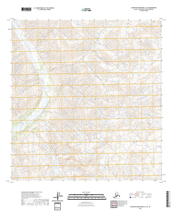 Talkeetna Mountains A-3 SE topographic map thumbnail