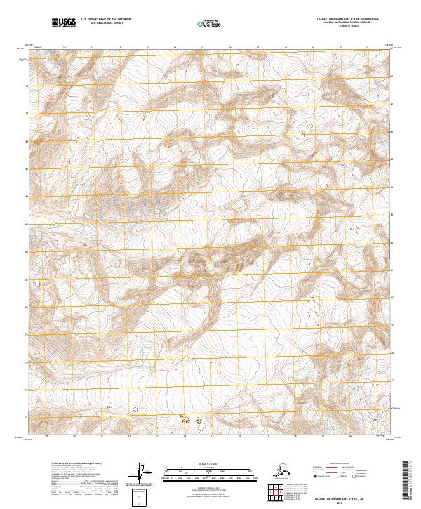 Talkeetna Mountains A-4 SE topographic map thumbnail