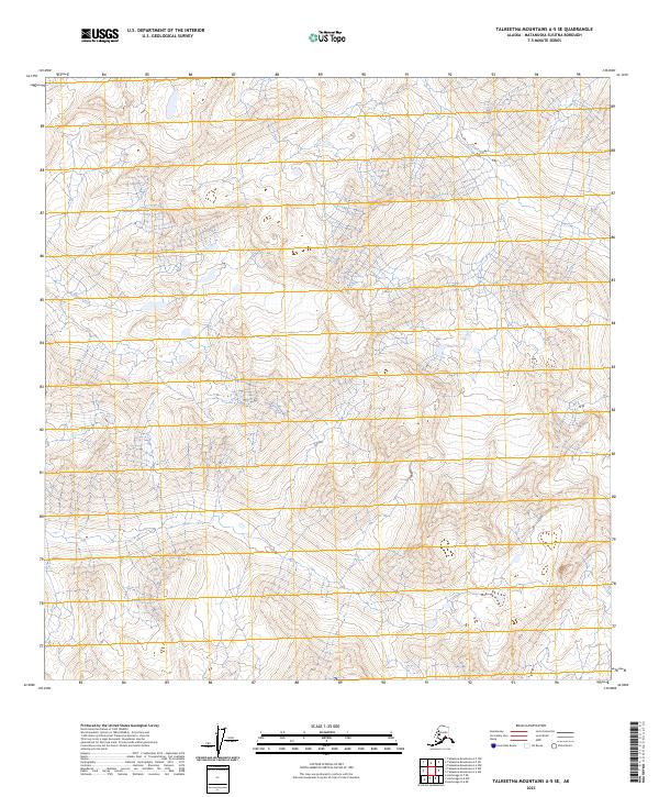 Talkeetna Mountains A-5 SE topographic map thumbnail