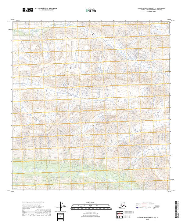 Talkeetna Mountains A-5 SW topographic map thumbnail