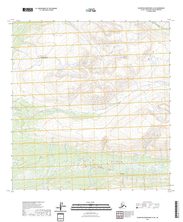 Talkeetna Mountains A-6 SE topographic map thumbnail