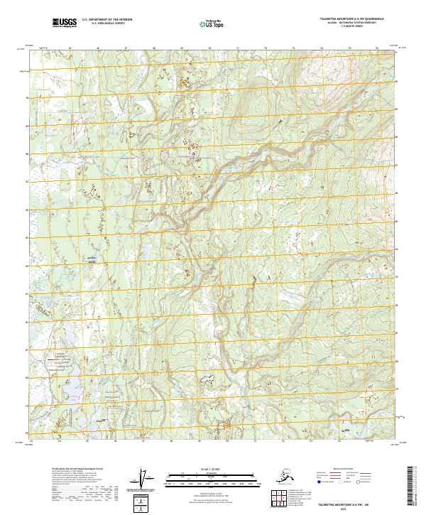 Talkeetna Mountains A-6 SW topographic map thumbnail