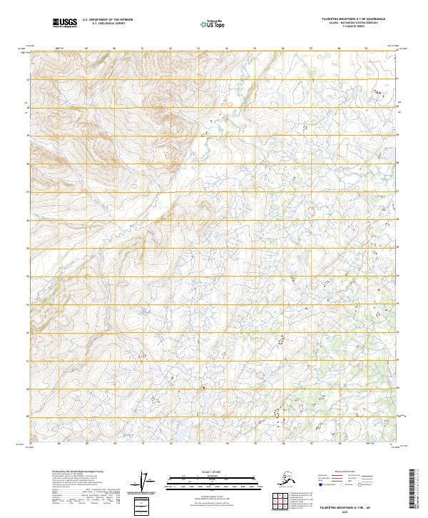Talkeetna Mountains A-1 NE topographic map thumbnail