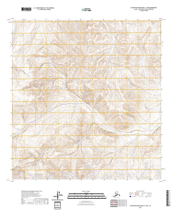 Talkeetna Mountains A-1 NW topographic map thumbnail
