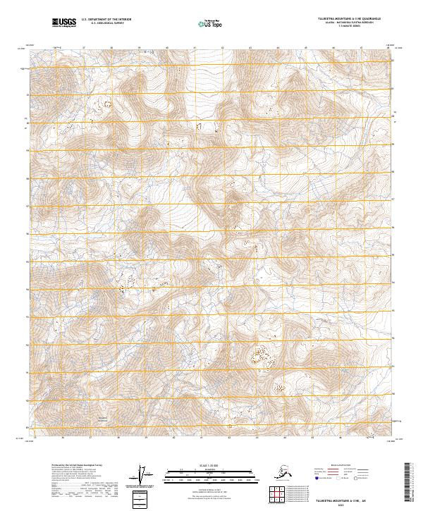 Talkeetna Mountains A-3 NE topographic map thumbnail