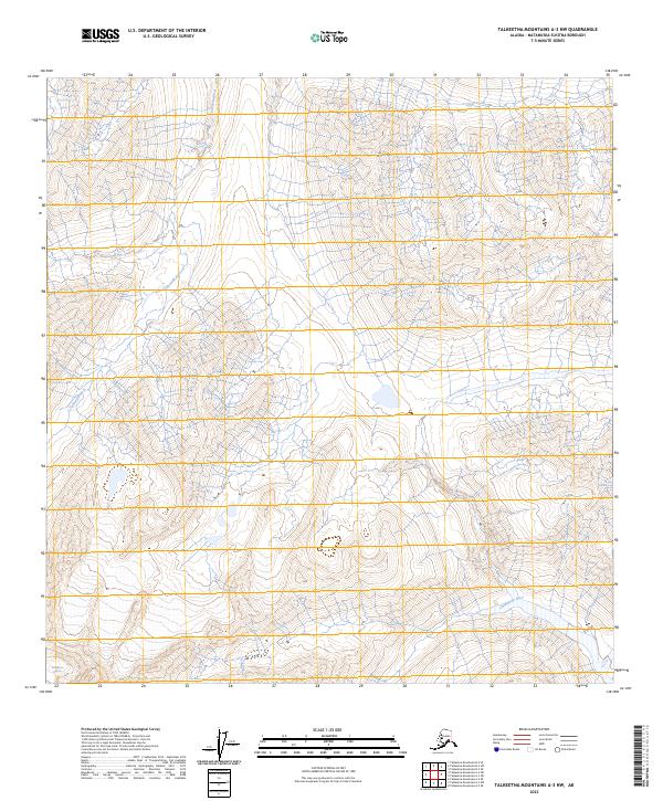 Talkeetna Mountains A-3 NW topographic map thumbnail
