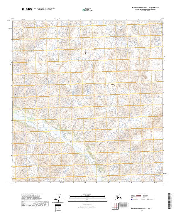 Talkeetna Mountains A-4 NW topographic map thumbnail