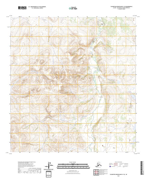 Talkeetna Mountains B-1 SE topographic map thumbnail