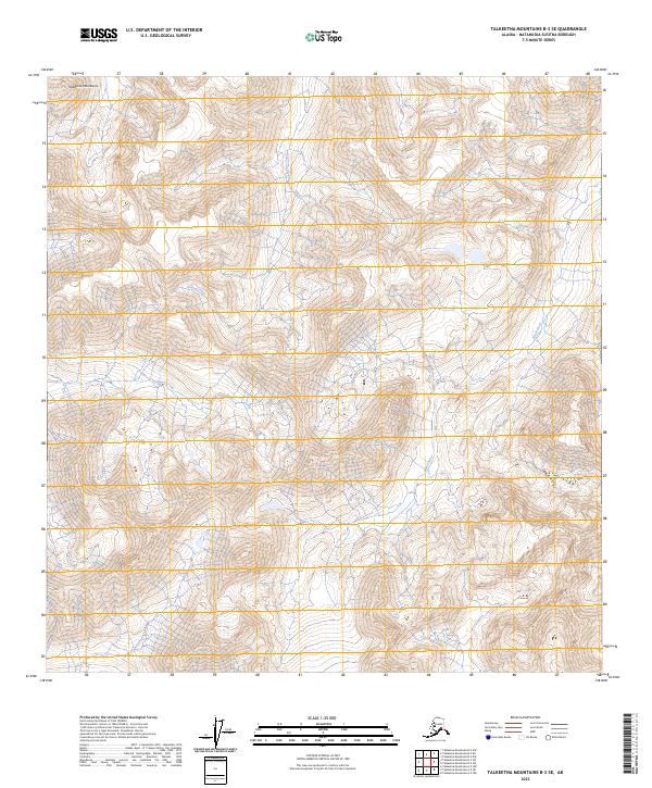 Talkeetna Mountains B-3 SE topographic map thumbnail
