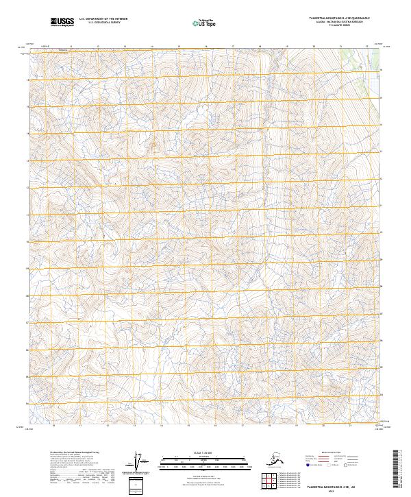 Talkeetna Mountains B-4 SE topographic map thumbnail