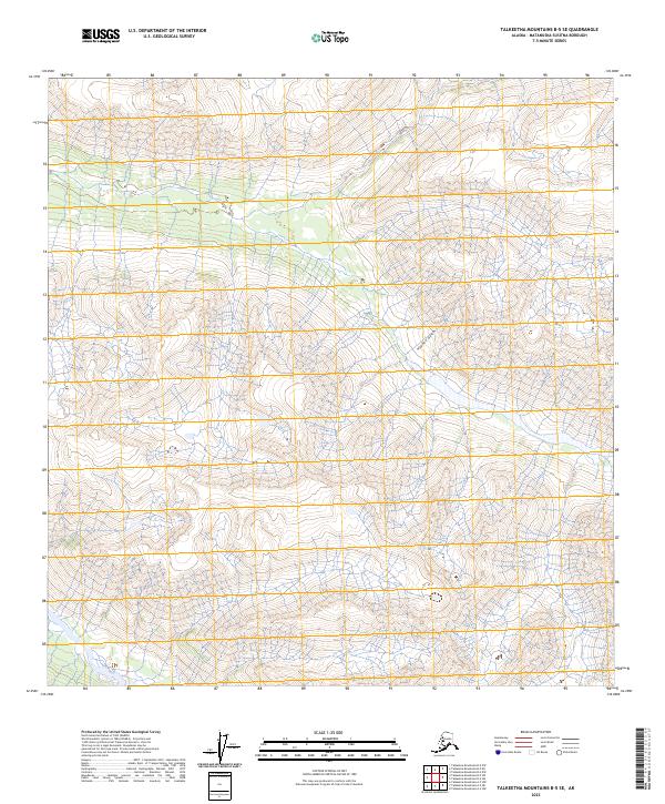 Talkeetna Mountains B-5 SE topographic map thumbnail