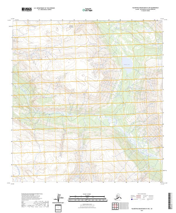 Talkeetna Mountains B-5 SW topographic map thumbnail
