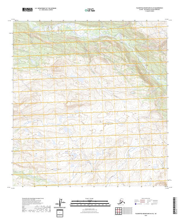 Talkeetna Mountains B-6 SE topographic map thumbnail