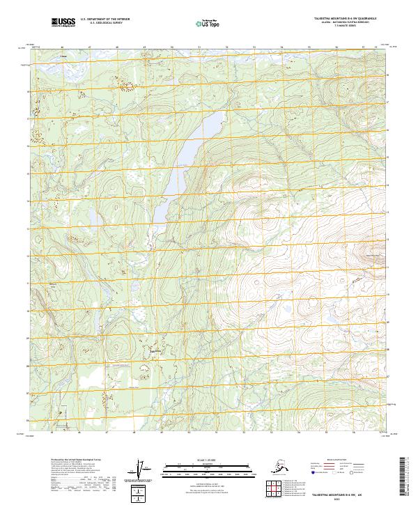 Talkeetna Mountains B-6 SW topographic map thumbnail
