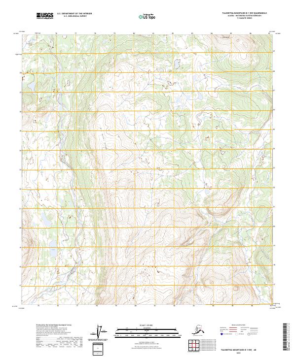 Talkeetna Mountains B-1 NW topographic map thumbnail