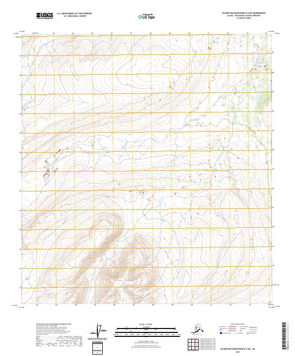 Talkeetna Mountains B-2 NE topographic map thumbnail