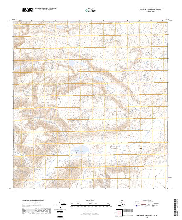 Talkeetna Mountains B-2 NW topographic map thumbnail