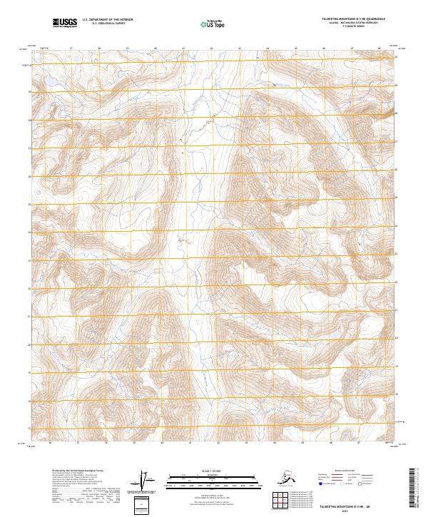 Talkeetna Mountains B-3 NE topographic map thumbnail