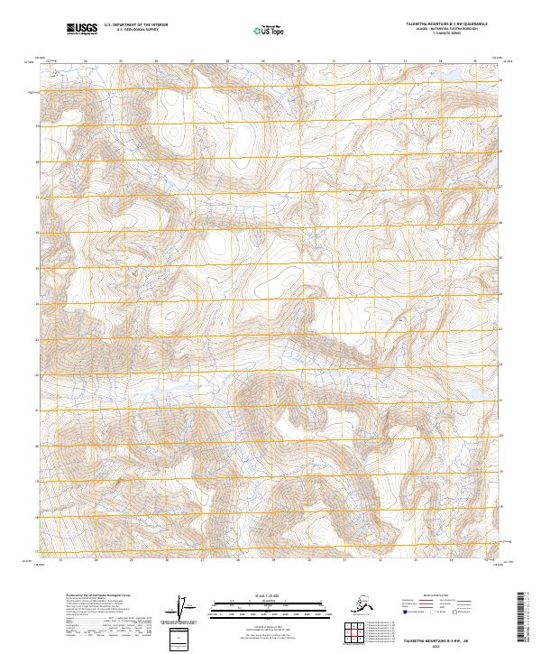 Talkeetna Mountains B-3 NW topographic map thumbnail