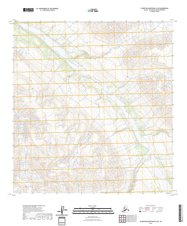 Talkeetna Mountains B-4 NE topographic map thumbnail