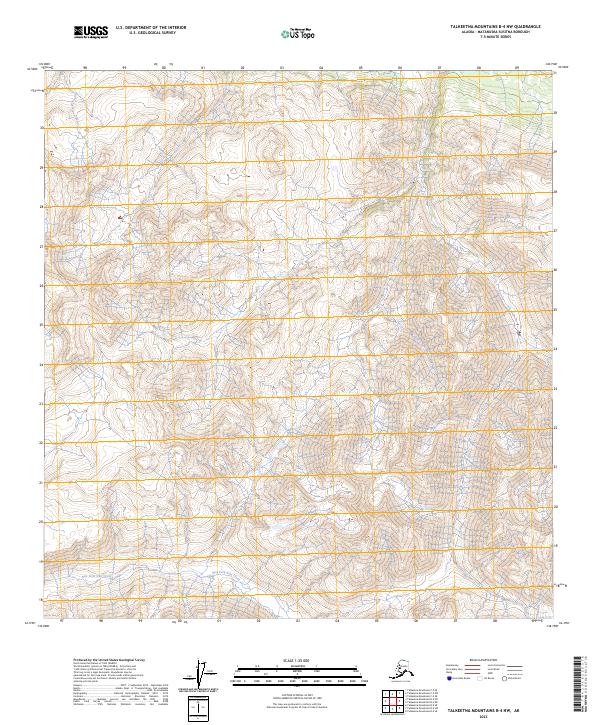 Talkeetna Mountains B-4 NW topographic map thumbnail