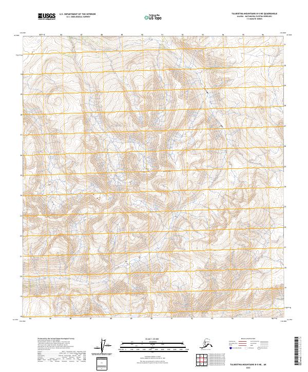 Talkeetna Mountains B-5 NE topographic map thumbnail