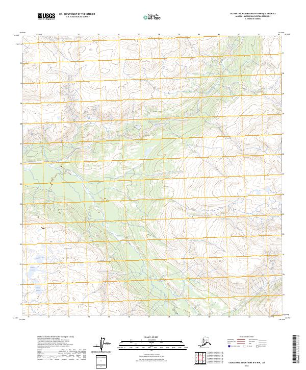 Talkeetna Mountains B-5 NW topographic map thumbnail