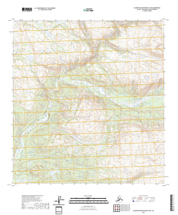 Talkeetna Mountains B-6 NE topographic map thumbnail