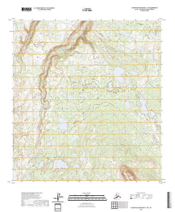 Talkeetna Mountains C-1 SW topographic map thumbnail