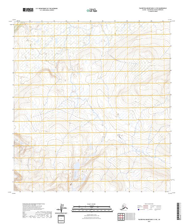 Talkeetna Mountains C-2 SW topographic map thumbnail