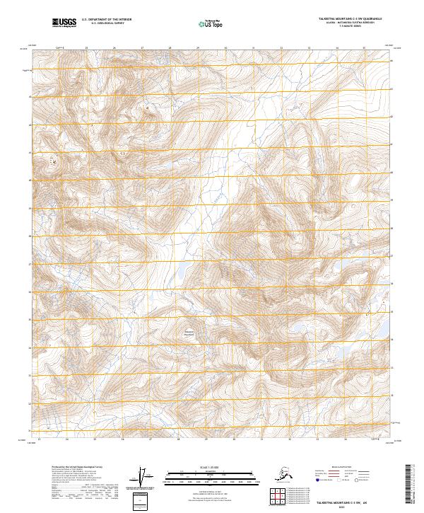 Talkeetna Mountains C-3 SW topographic map thumbnail