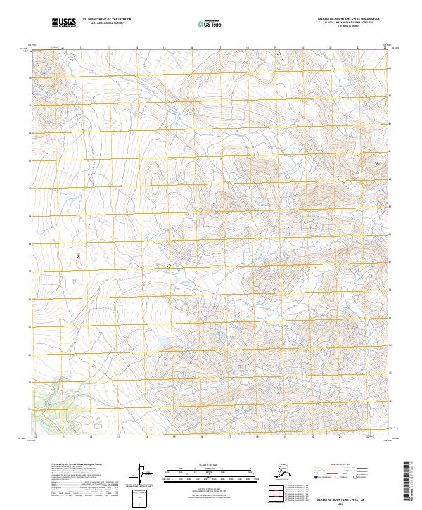 Talkeetna Mountains C-4 SE topographic map thumbnail