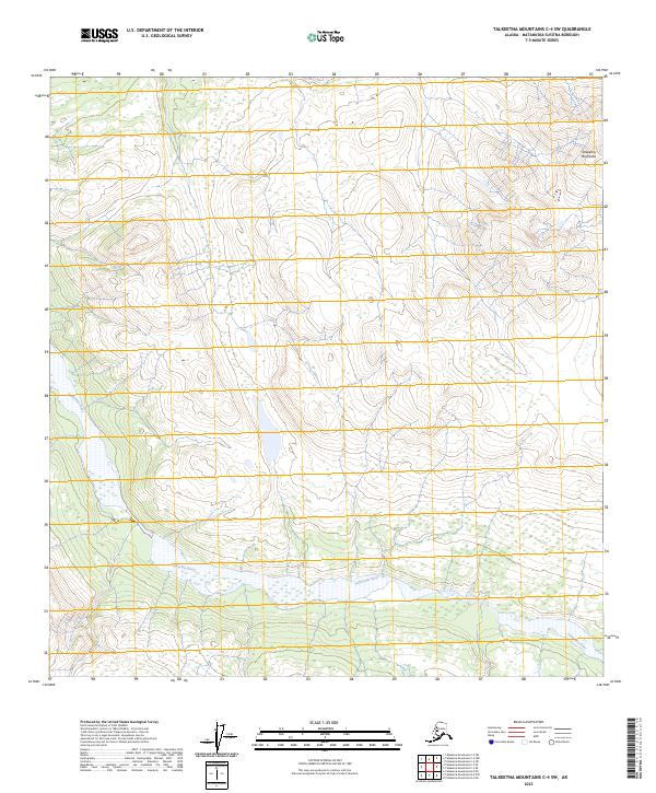 Talkeetna Mountains C-4 SW topographic map thumbnail