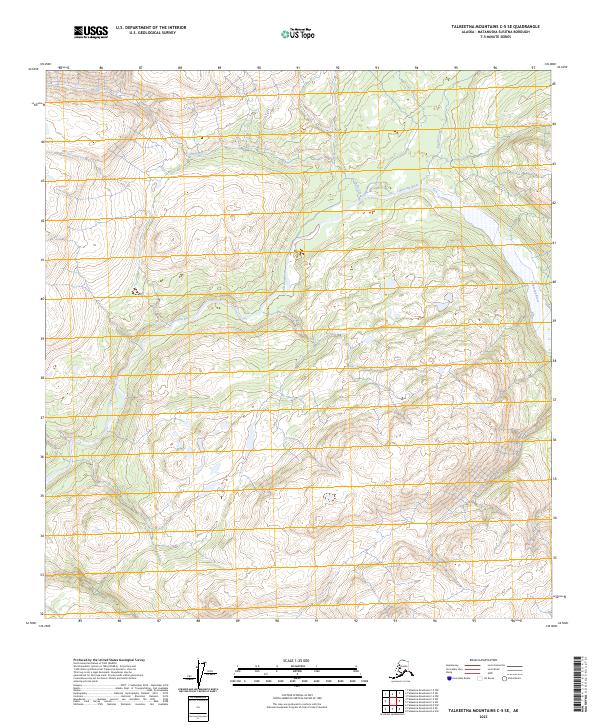 Talkeetna Mountains C-5 SE topographic map thumbnail