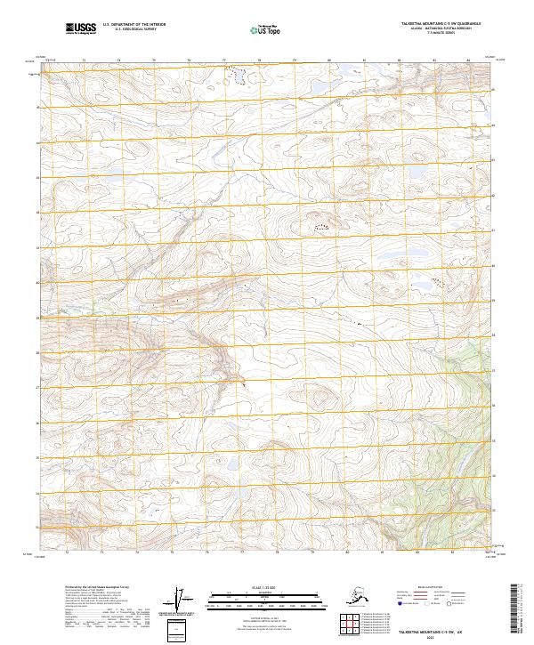 Talkeetna Mountains C-5 SW topographic map thumbnail