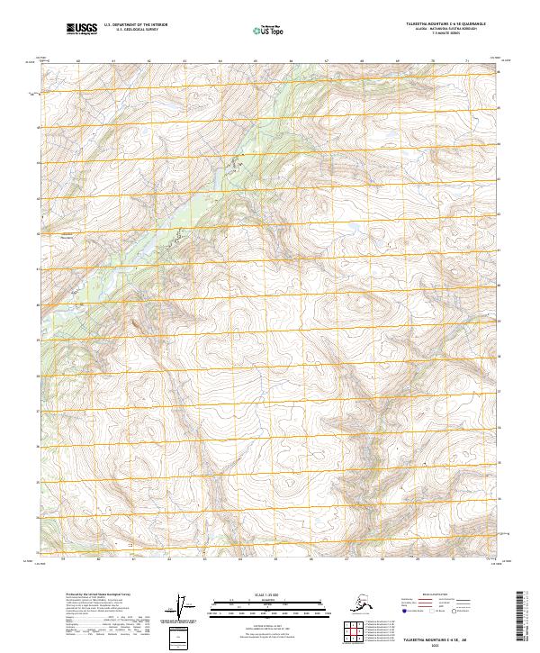 Talkeetna Mountains C-6 SE topographic map thumbnail