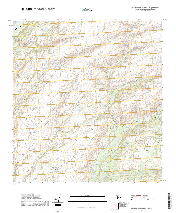 Talkeetna Mountains C-6 SW topographic map thumbnail