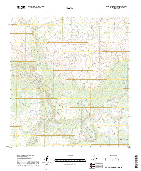 Talkeetna Mountains C-1 NW topographic map thumbnail