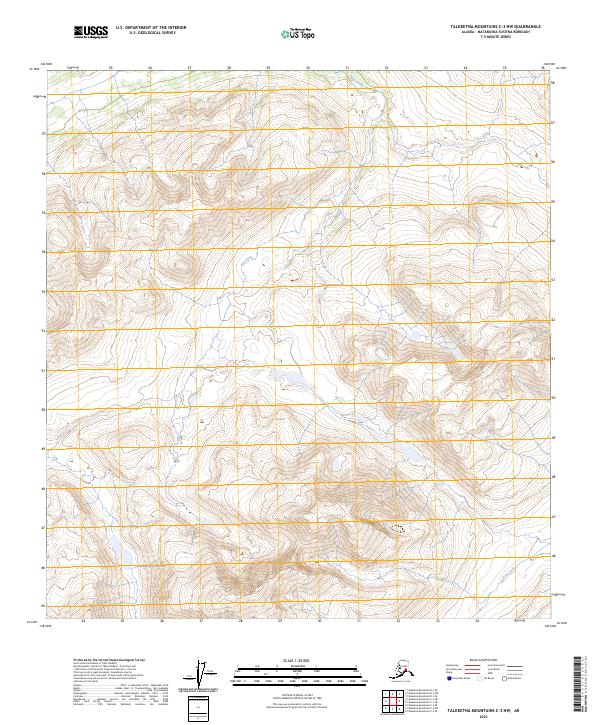 Talkeetna Mountains C-3 NW topographic map thumbnail