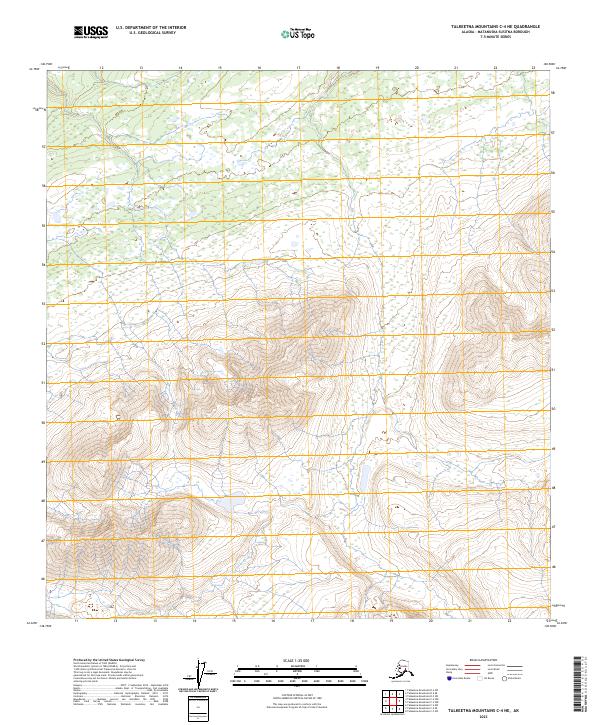 Talkeetna Mountains C-4 NE topographic map thumbnail