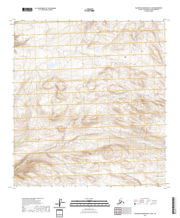 Talkeetna Mountains C-5 NW topographic map thumbnail
