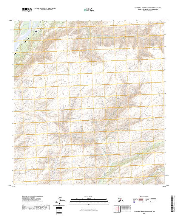 Talkeetna Mountains C-6 NE topographic map thumbnail