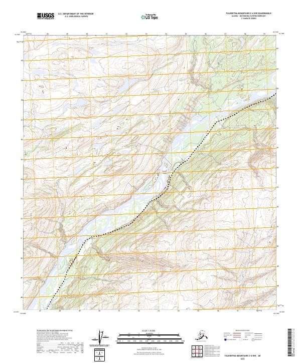 Talkeetna Mountains C-6 NW topographic map thumbnail