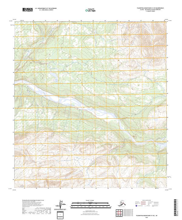 Talkeetna Mountains D-3 SE topographic map thumbnail