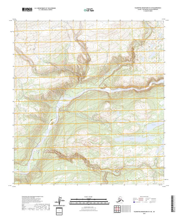 Talkeetna Mountains D-4 SE topographic map thumbnail