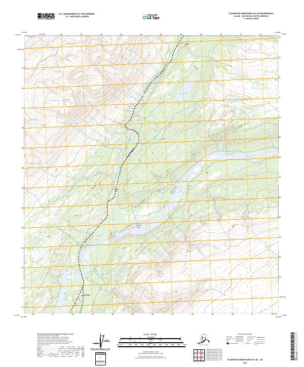Talkeetna Mountains D-6 SE topographic map thumbnail