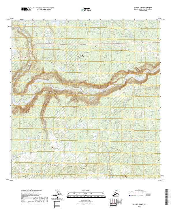 Gulkana A-4 SW topographic map thumbnail