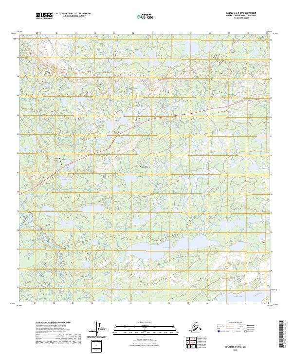 Gulkana A-5 SW topographic map thumbnail