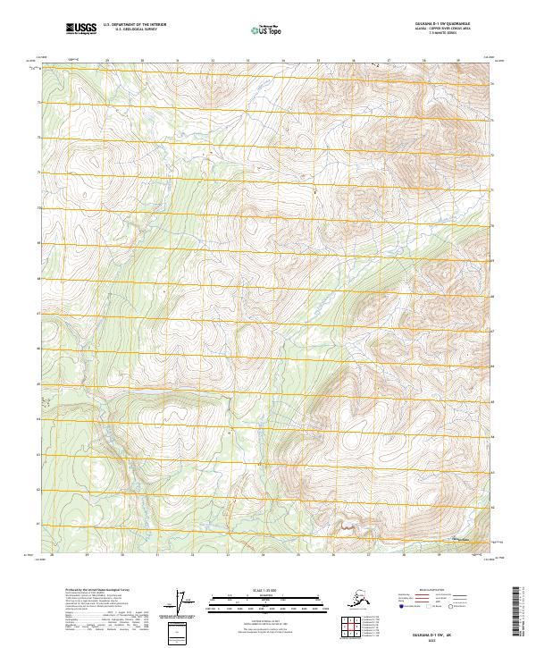 Gulkana D-1 SW topographic map thumbnail