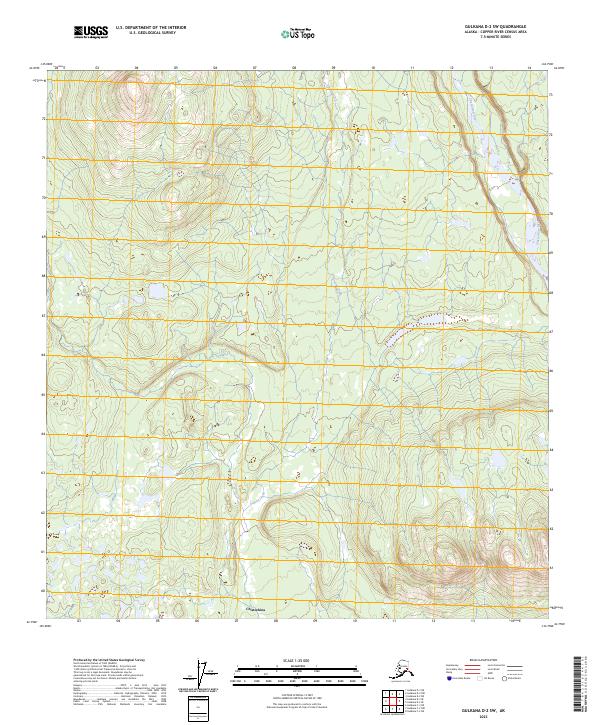 Gulkana D-2 SW topographic map thumbnail